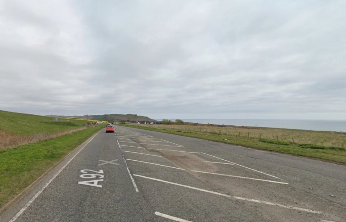 Three people taken to hospital after two-car crash on A92 in Aberdeenshire