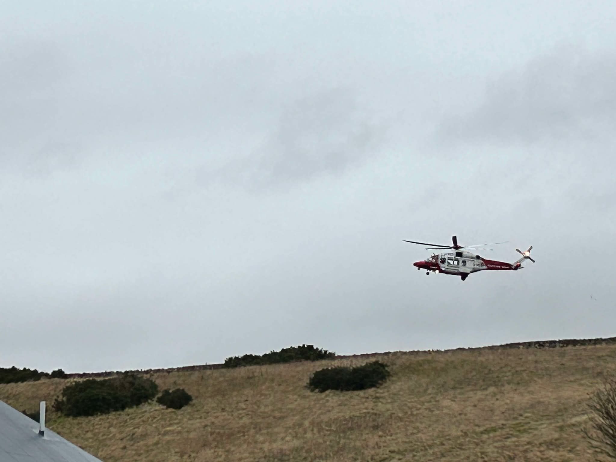 Rescue helicopter on scene of light aircraft crash in Fife