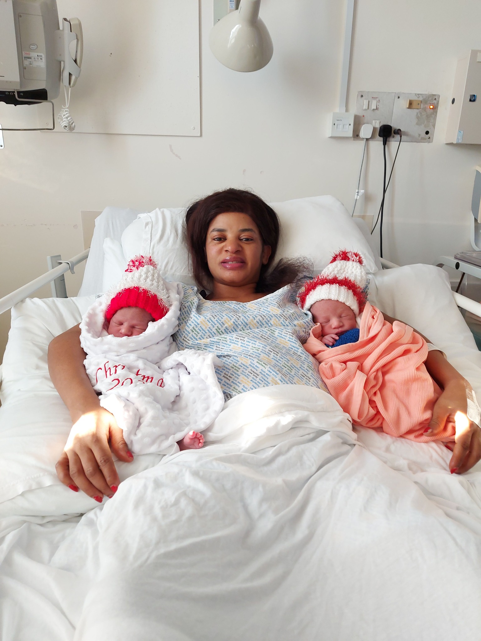 Karney and Veny Chima were born to proud mum Mercy (NHS Grampian)