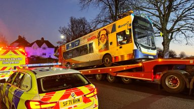 Four in hospital after roof of double-decker bus torn off in crash with bridge