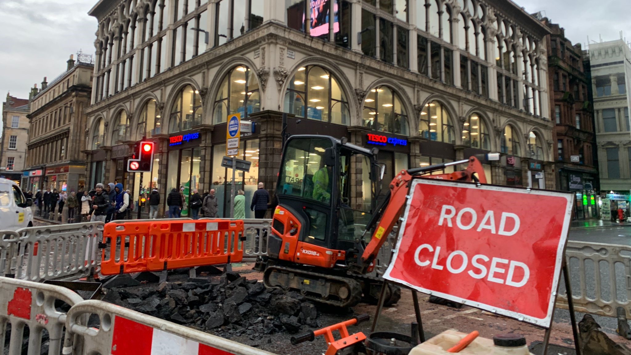 A traffic information notice said that Gordon Street will have no access to Union Street