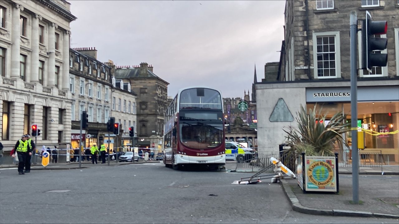 Man left with serious injuries after being hit by double decker bus in Edinburgh city centre