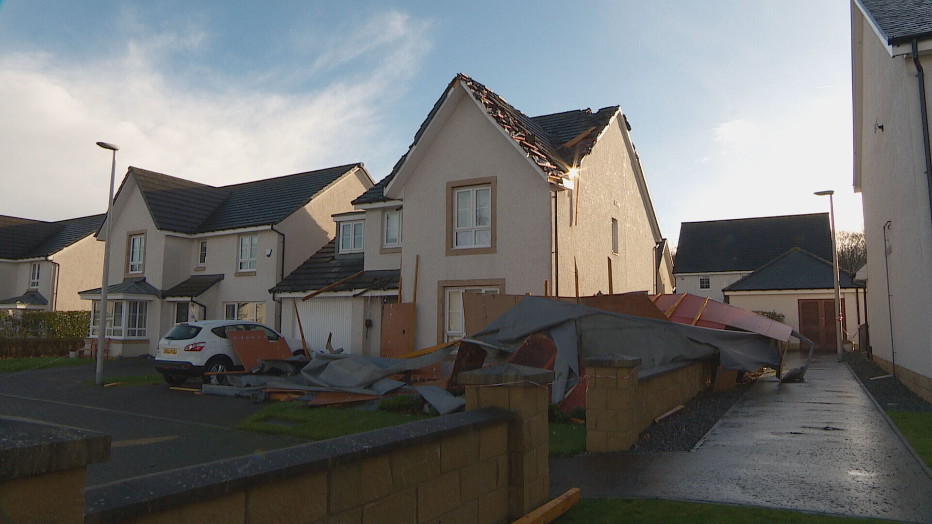 Roof ripped off house during Storm Eowyn