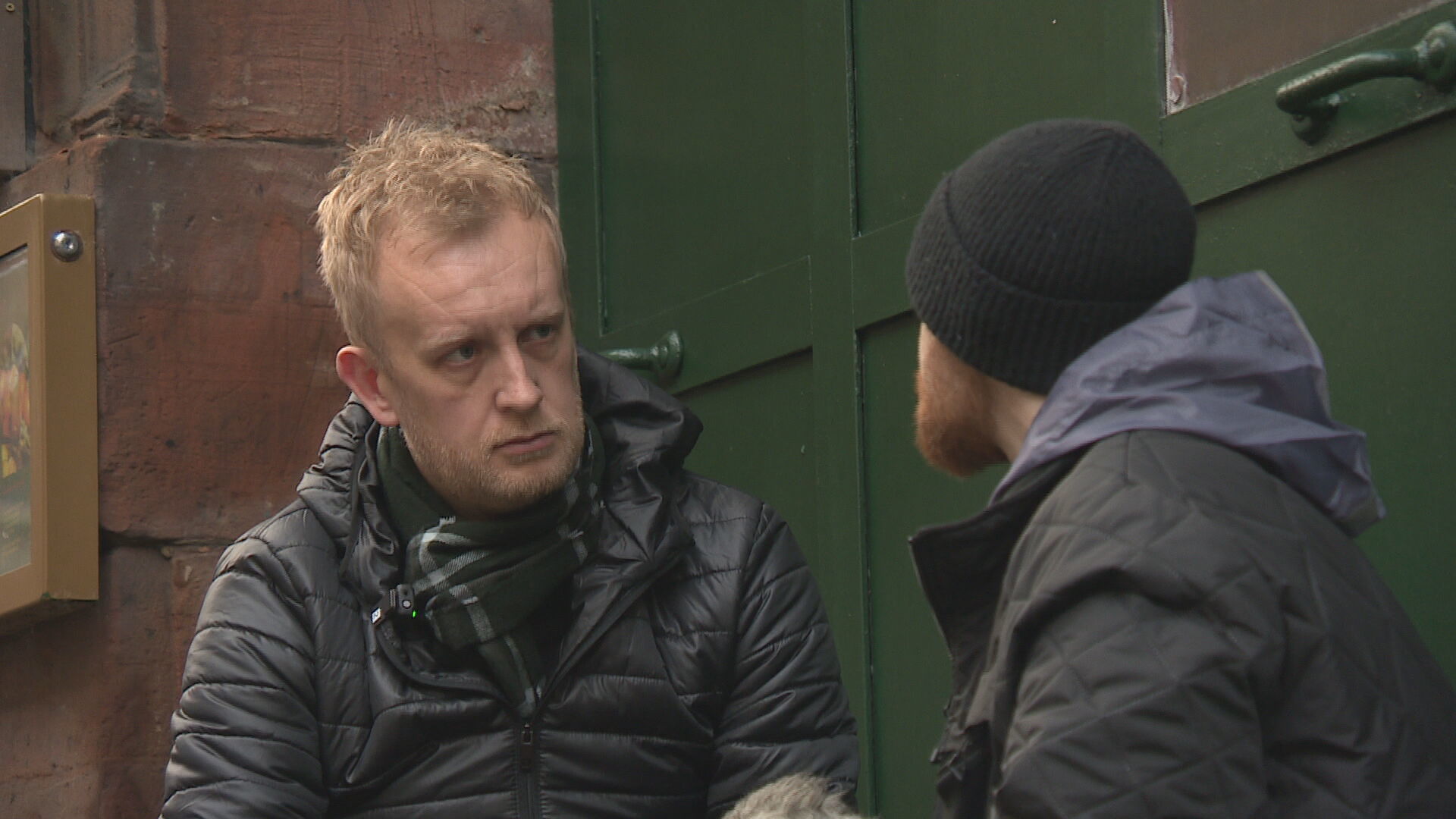 Reporter Olly Dickinson (left) and Jim (right) has battled drug addiction for six years