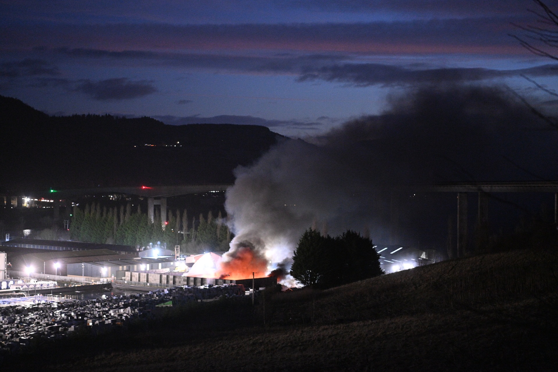 Emergency services were called to Perth's Lower Friarton Road following reports of a fire within a recycling centre at around 4.30am.