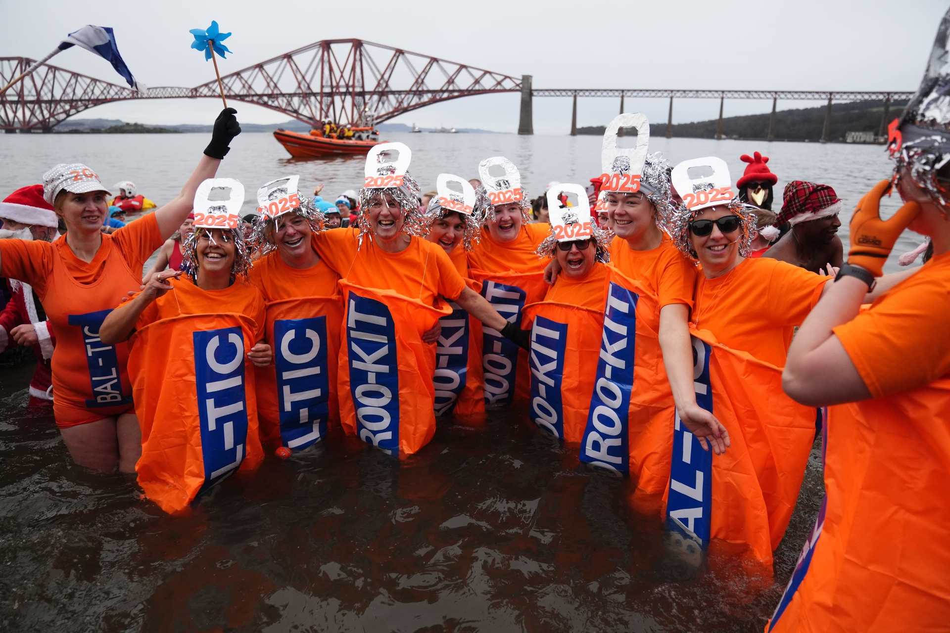 Dressing up in fancy dress is all part of the fun at the Loony Dook New Year’s dip