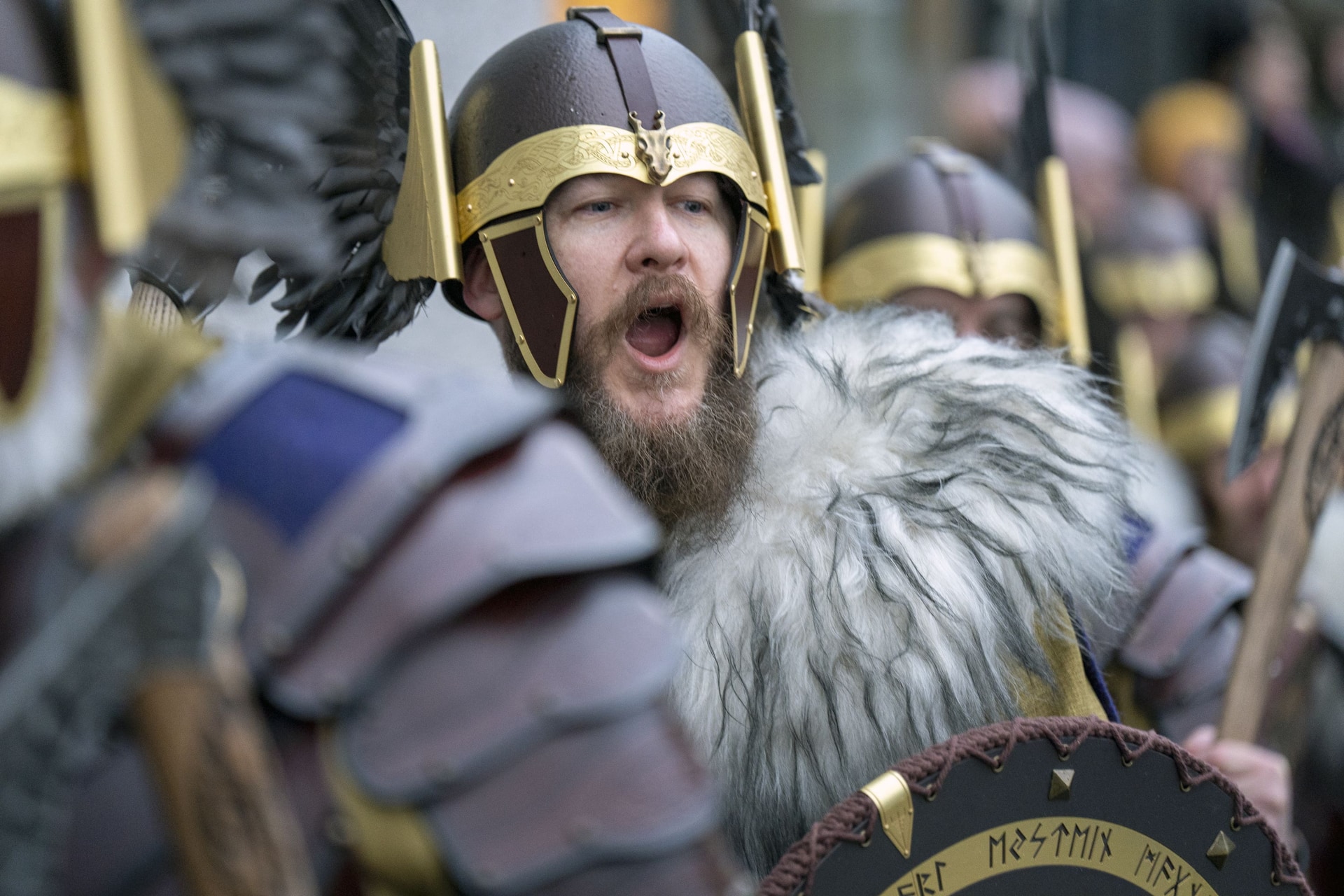 The event has changed over many years, with women now allowed to participate within Jarl Squads in Lerwick as of 2023 (Jane Barlow/PA) 