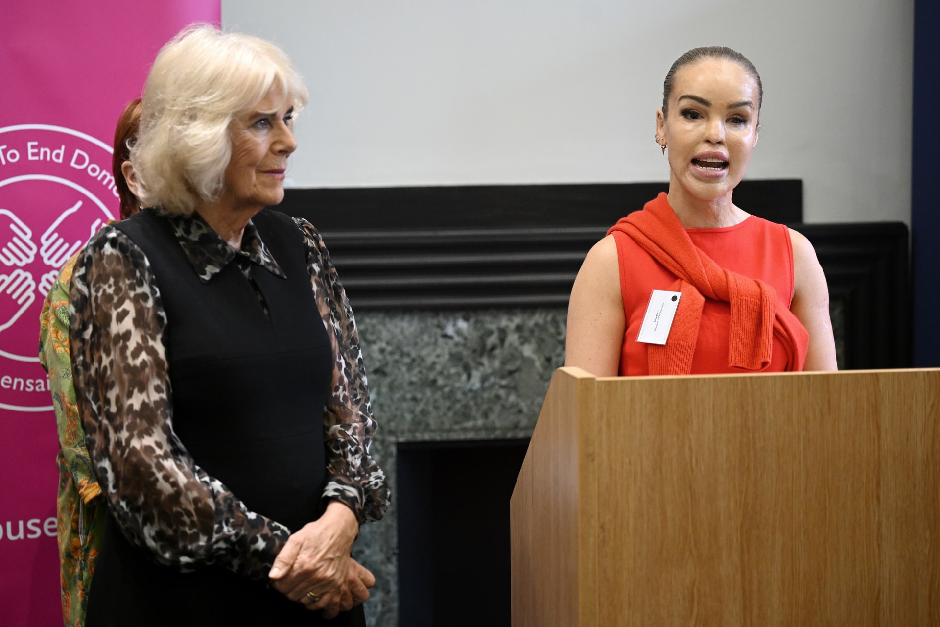 The Queen and Katie Piper during an anniversary reception at the Institution of Mechanical Engineers in London to celebrate 50 years of Women’s Aid in December 2024 (Stuart C. Wilson/PA) 