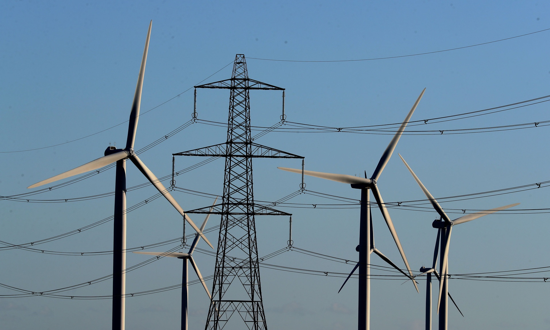 Field’s batteries provide extra power to the grid when the wind does not blow and the sun does not shine (Gareth Fuller/PA). 