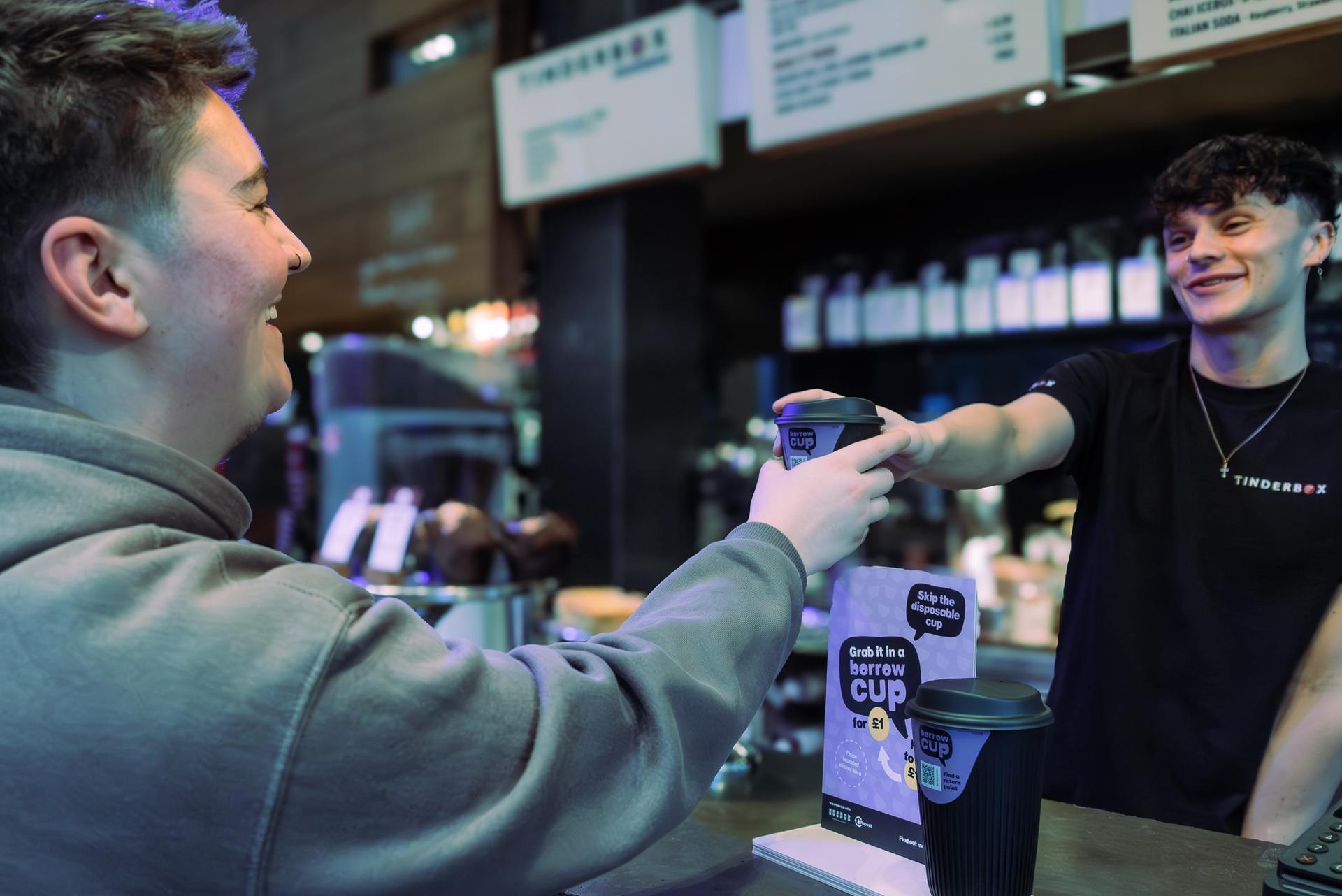 A Borrow Cup being used in a coffee shop (Borrow Cup/PA). 