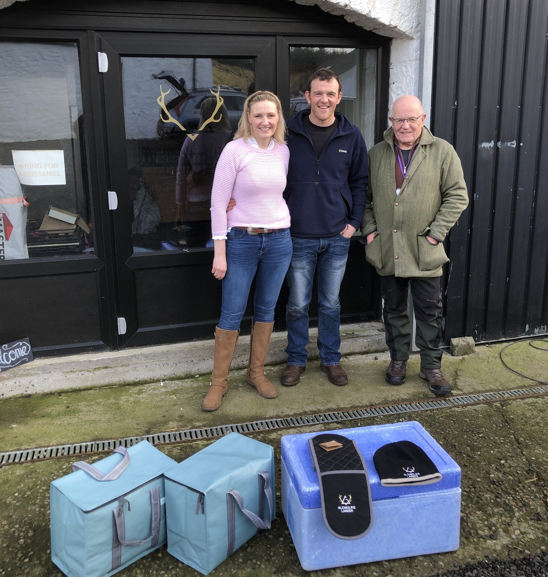 Project partners left to right Lauren Houstoun and Andrew Houstoun Glenkilrie Larder and Mike Cottam of Cairngorms National Park Authority.