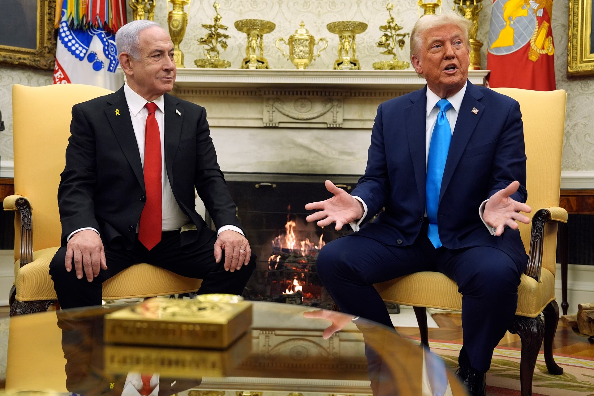 US President Donald Trump made the comments alongside Israeli Prime Minister Benjamin Netanyahu (Evan Vucci/AP) 