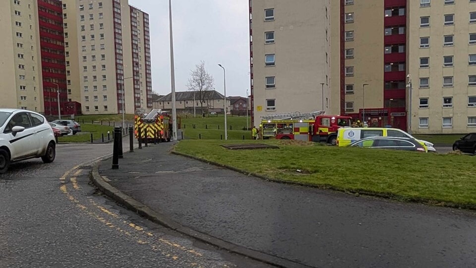 Emergency services called to Dunfermline flat block after smoke bomb set off