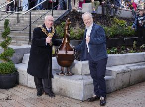 Cheers and then boos for evil penguin Feathers McGraw as statue unveiled