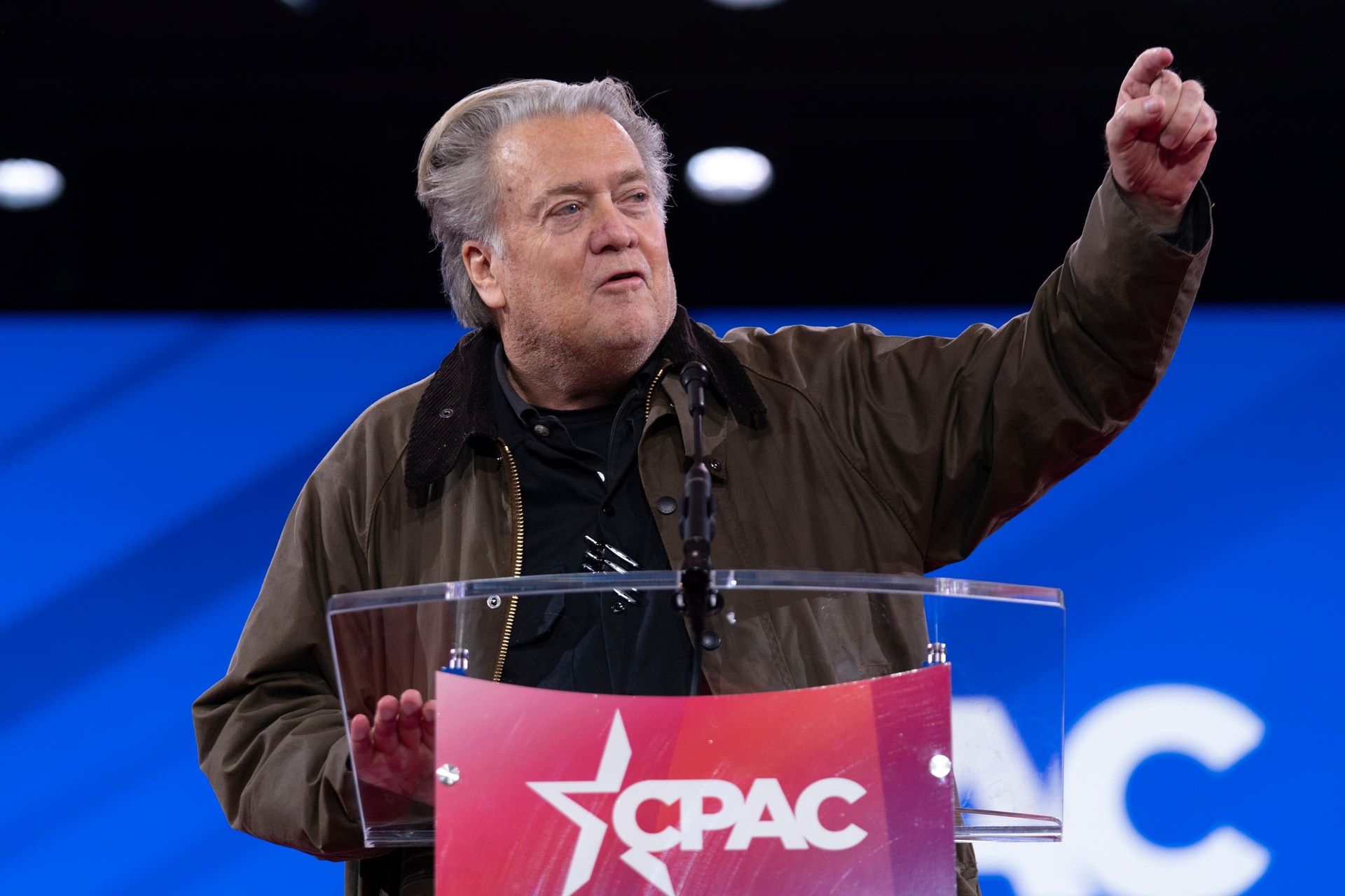 Steve Bannon speaks at the Conservative Political Action Conference (Jose Luis Magana/AP).