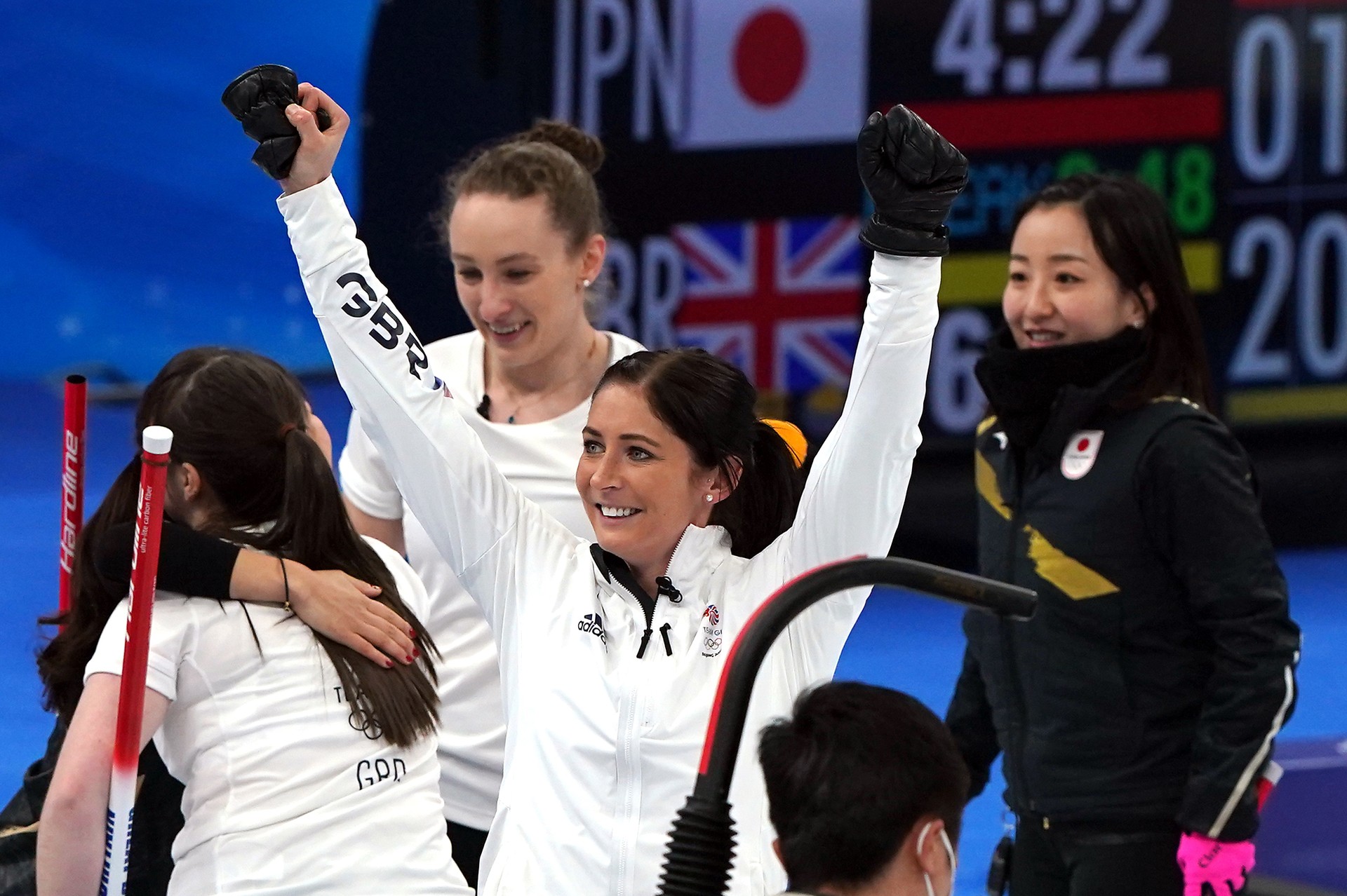 Great Britain's Eve Muirhead celebrate winning gold in the Women's Gold Medal Game during day sixteen of the Beijing 2022 Winter Olympic Games at the National Aquatics Centre in China. Picture date: Sunday February 20, 2022.