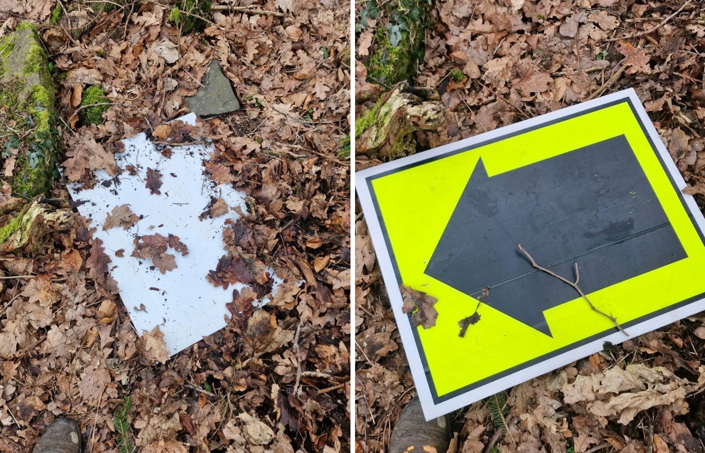 The prankster buried arrow signs meant to keep runners on the right track.