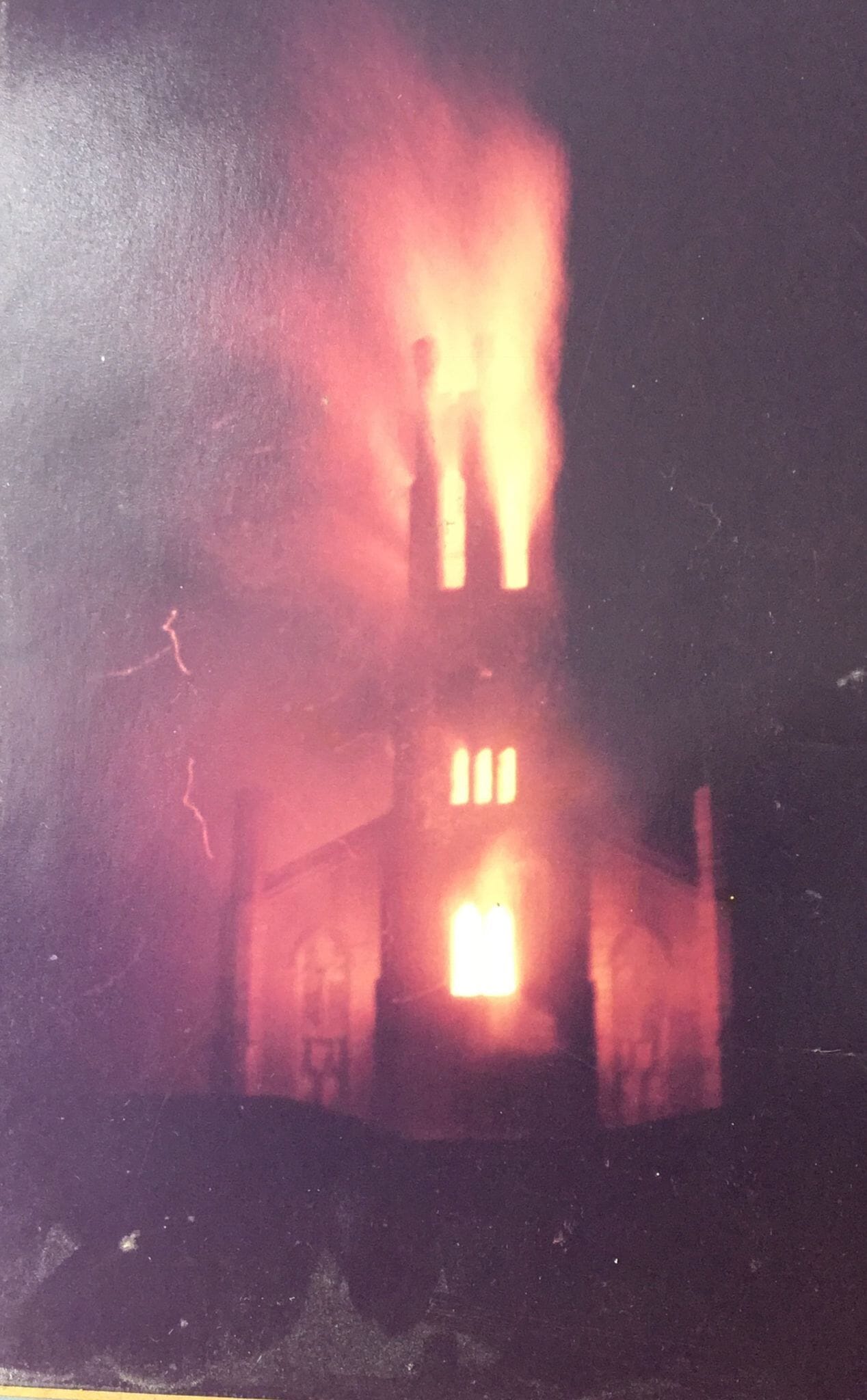 The church was destroyed in a fire in 1984