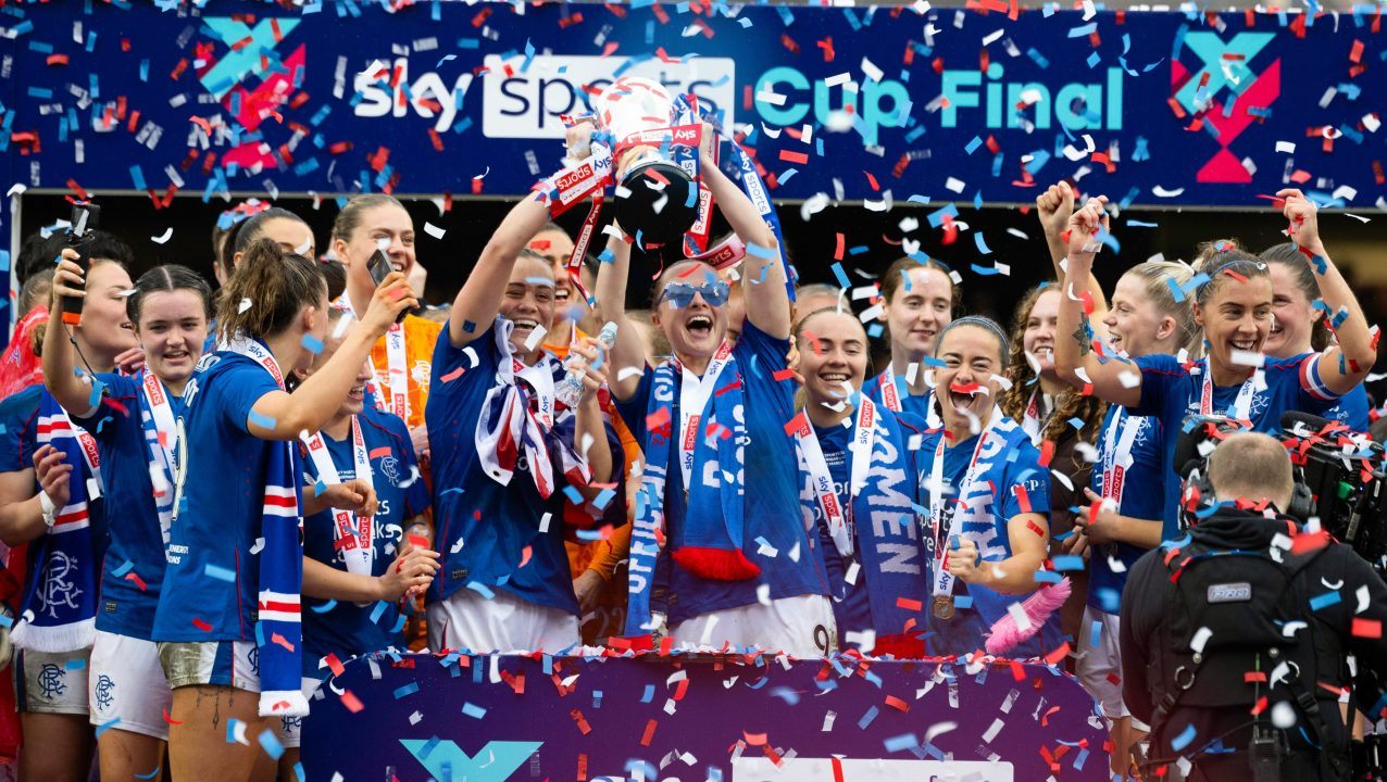 Rangers sweep aside Hibernian to win third successive Sky Sports Cup final