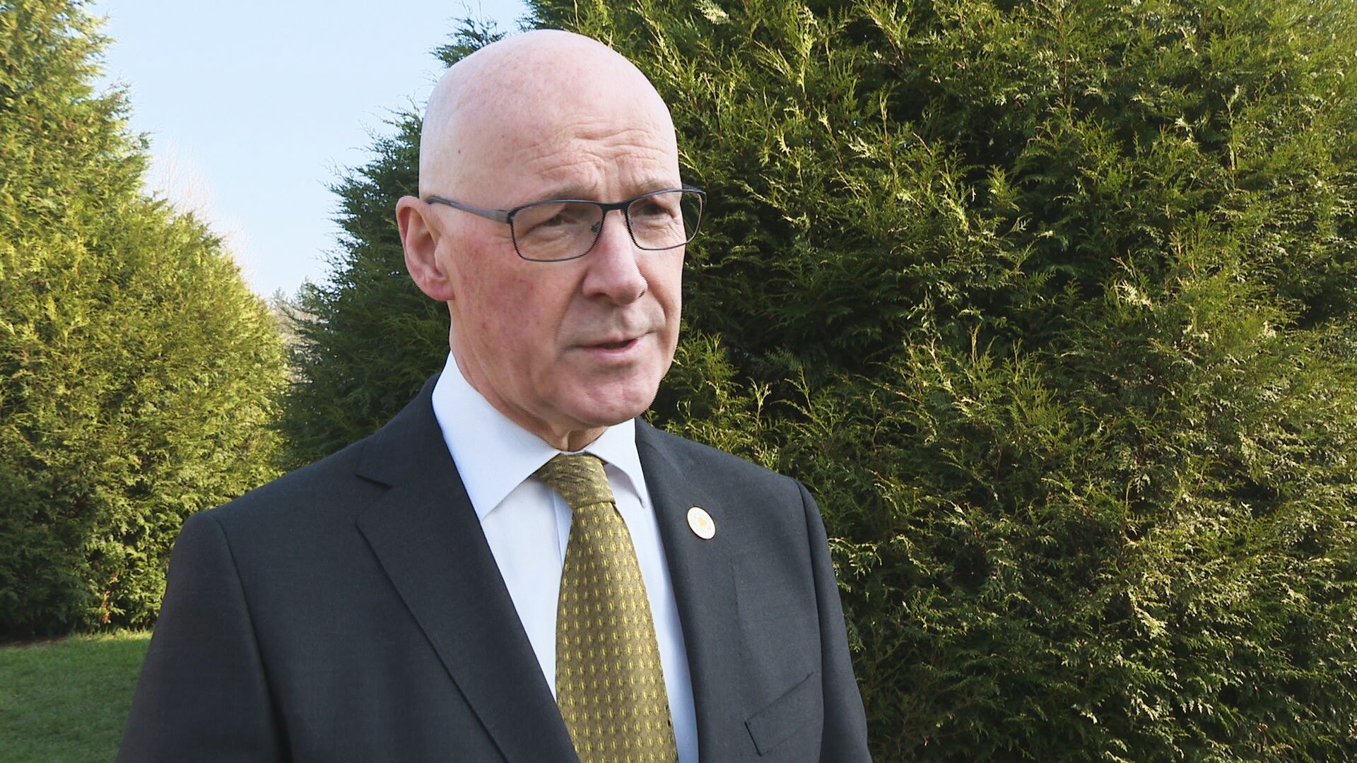 John Swinney laid a wreath at the memorial event. 