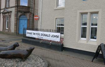 ‘Shame on you, Donald John’: Stornoway shopowners protest against Trump