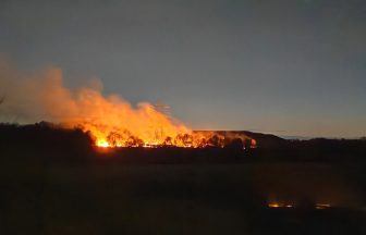 Watch as wildfire takes hold in field near Stepps railway ahead of ‘extreme’ warning