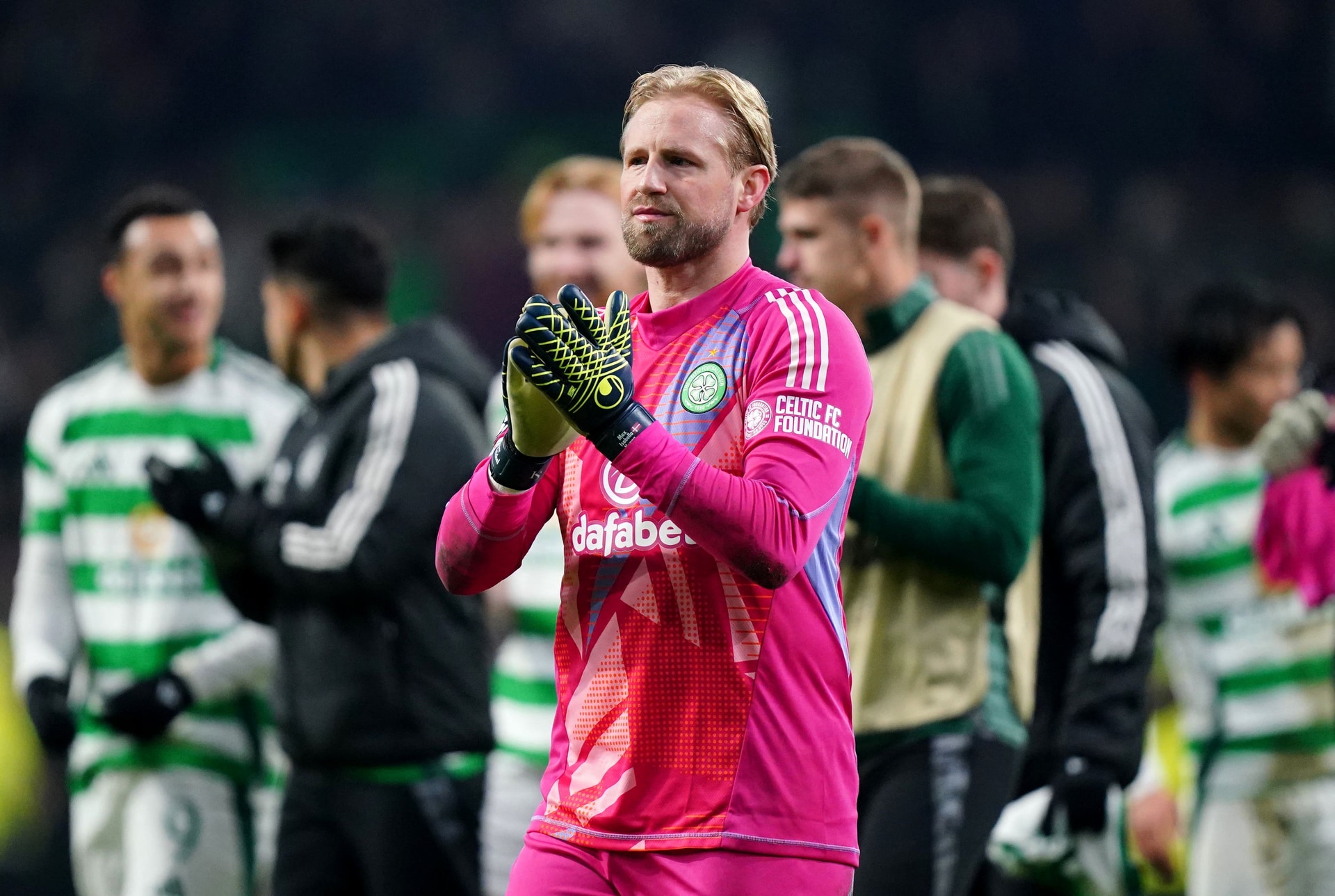 Kasper Schmeichel has played all bar one of Celtic’s games this term (Jane Barlow/PA) 