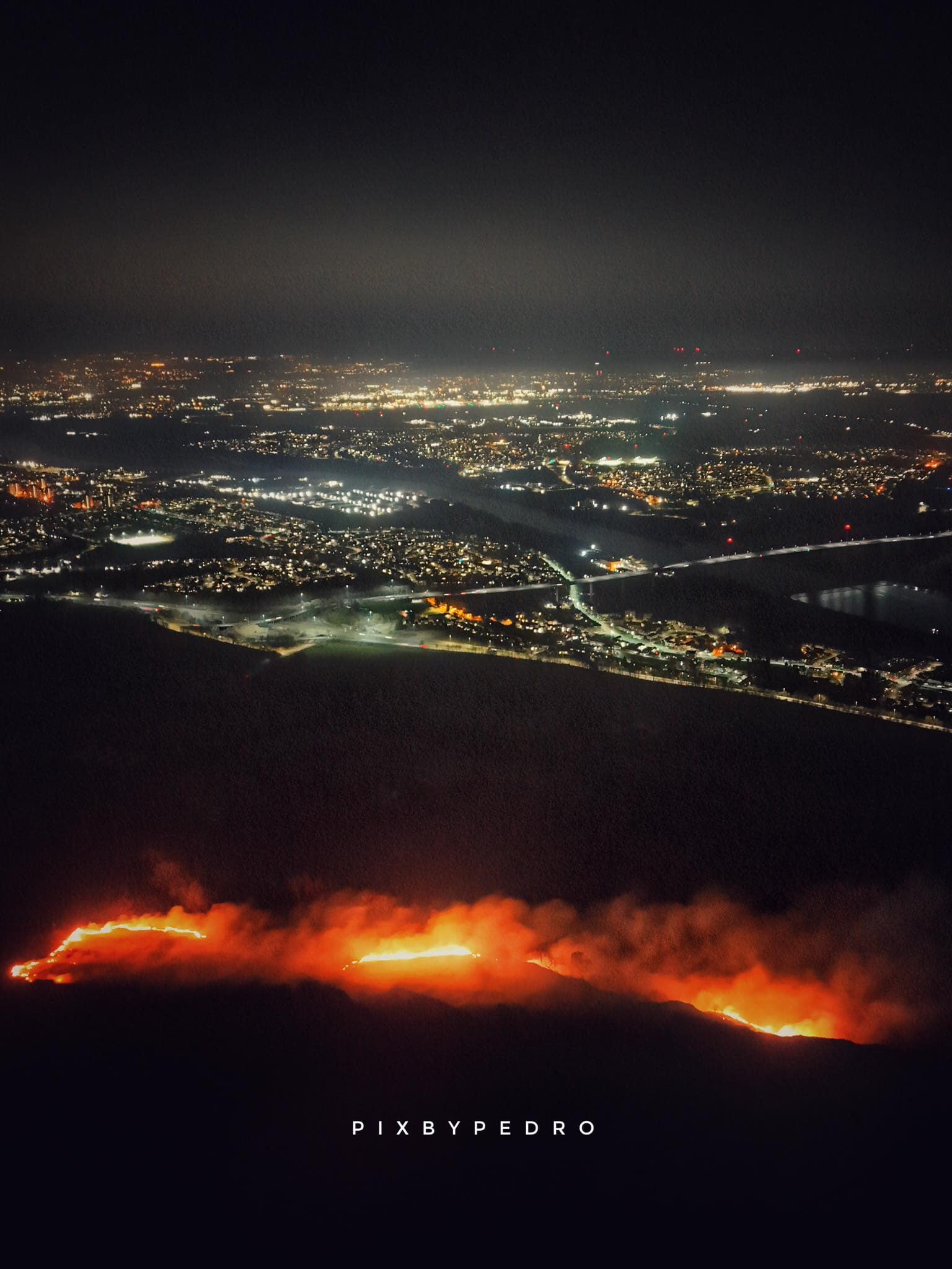 A wildfire broke out at Kilpatrick Hills on Thursday afternoon, burning well into the night.