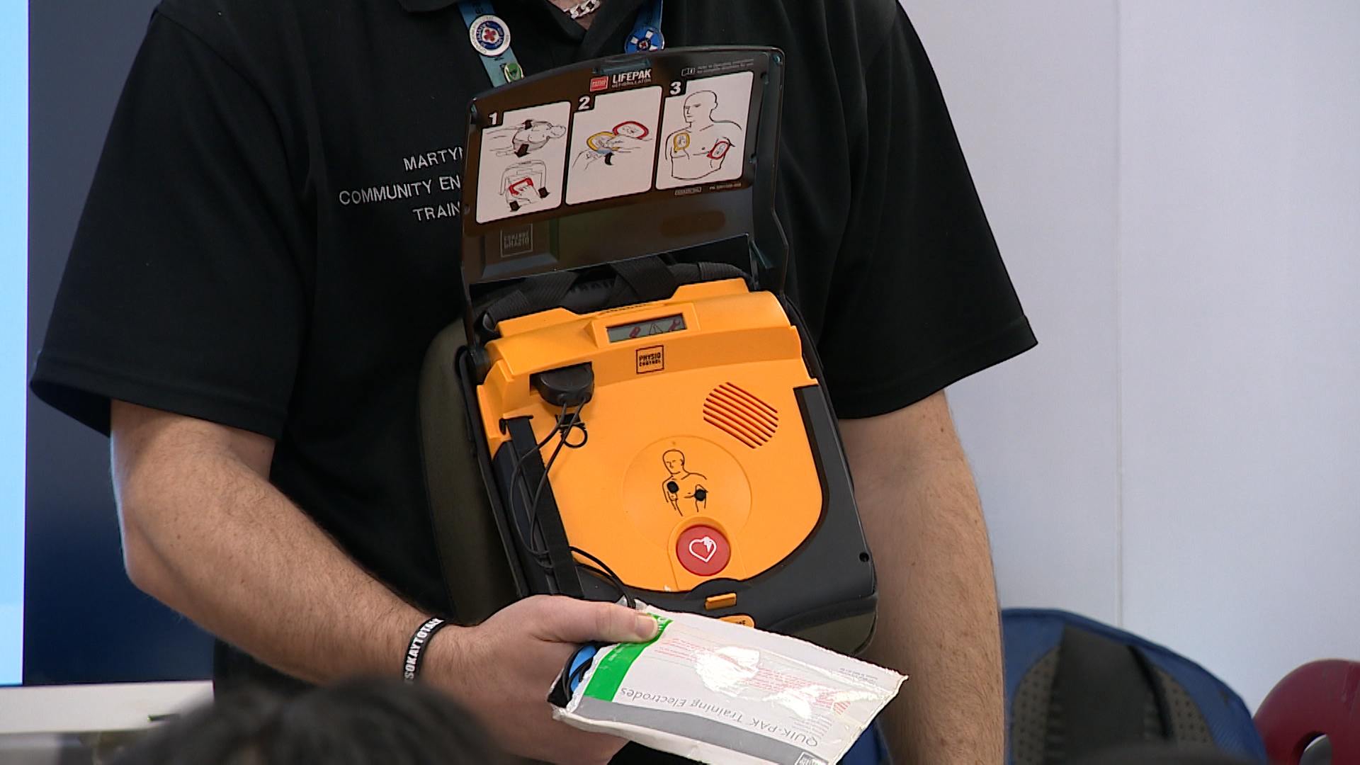 Defibrillators can double the chances of survival in case of cardiac arrest.