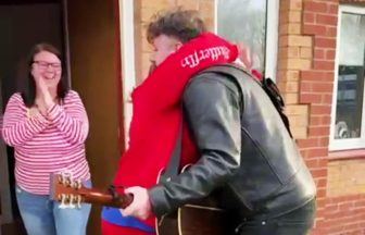 Callum Beattie surprises biggest fan with doorstep show