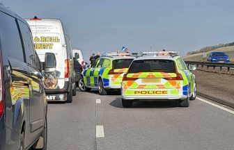 Man and woman arrested after A90 blocked by police cars