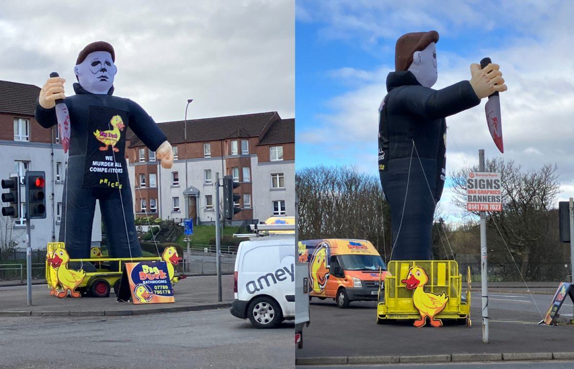 Glasgow business forced to take down giant inflatable of Michael Myers after backlash