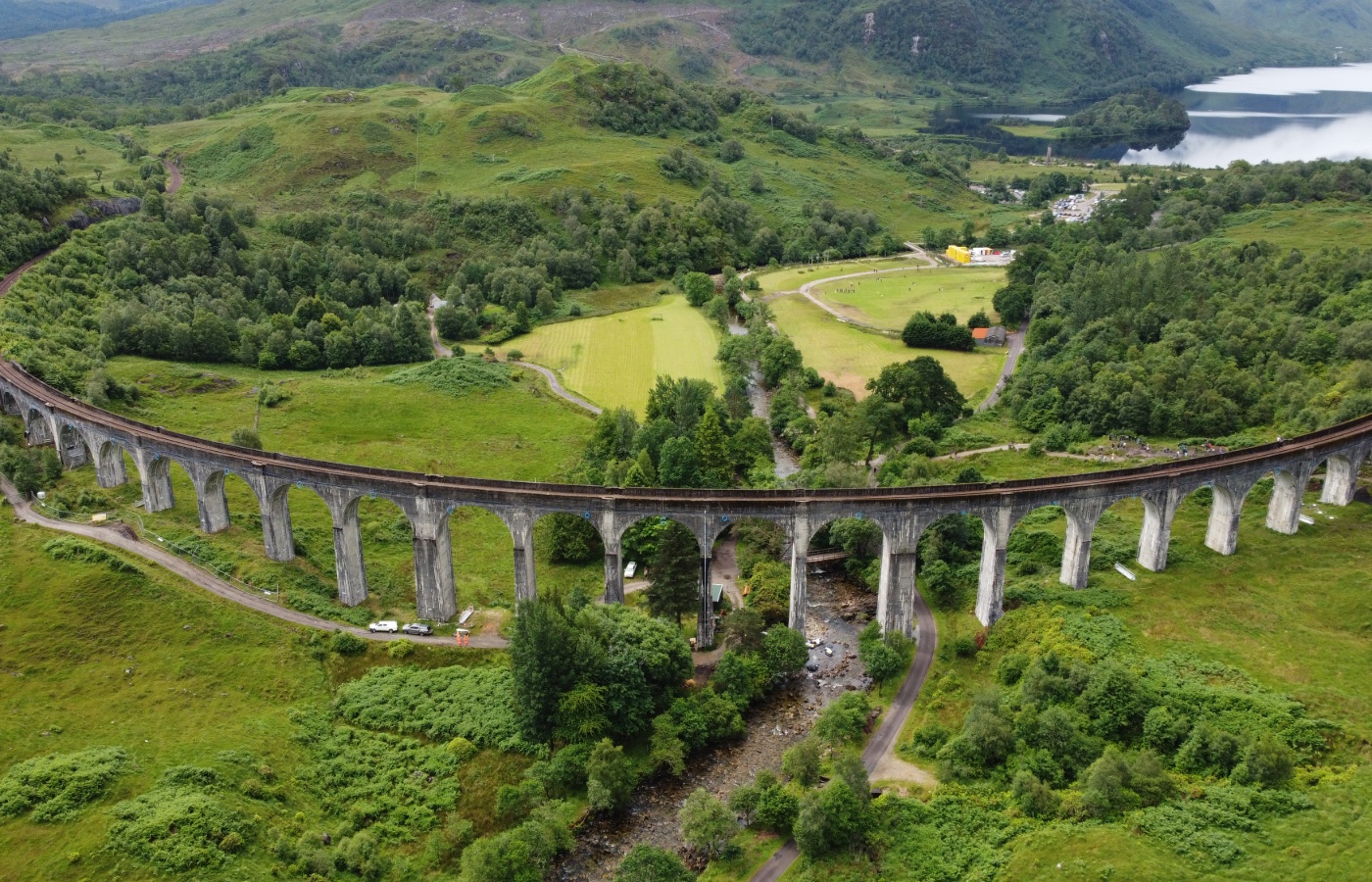 The viaduct opened in 1901 and is the largest mass concrete viaduct in Scotland.