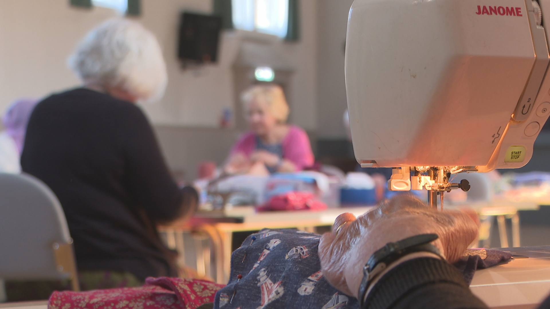 Volunteers in Edinburgh gather once a month to make reusable sanitary pads