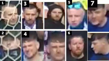 Police release images of seven men after ‘incident’ during Old Firm at Ibrox