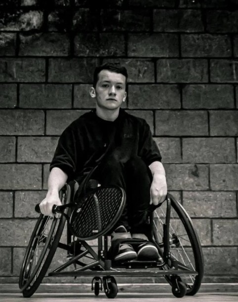 Jack Mcnaughton was knocked out of his wheelchair.