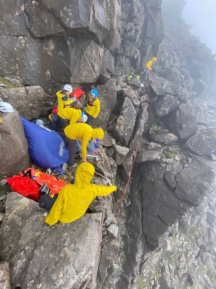 An injured climber was reported on the north-west ridge of Sgùrr nan Eag.