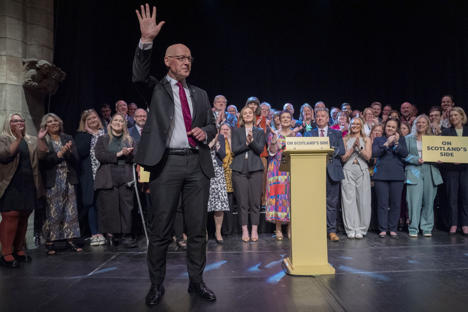 John Swinney has pledged to serve a full five-year term as First Minister if the SNP wins next May’s Holyrood election (Jane Barlow/PA).