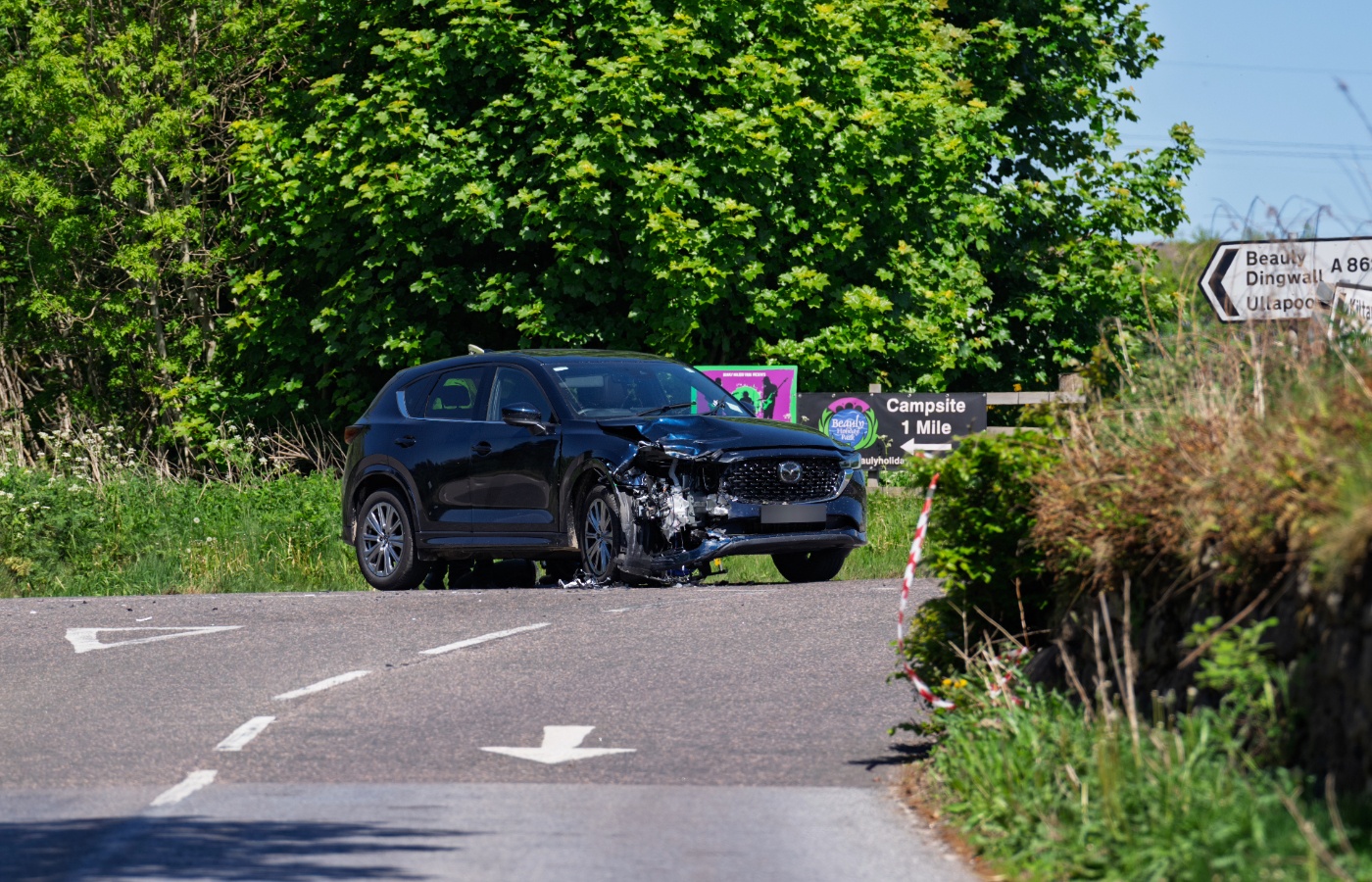 The driver of the car and the other motorcyclist were uninjured.