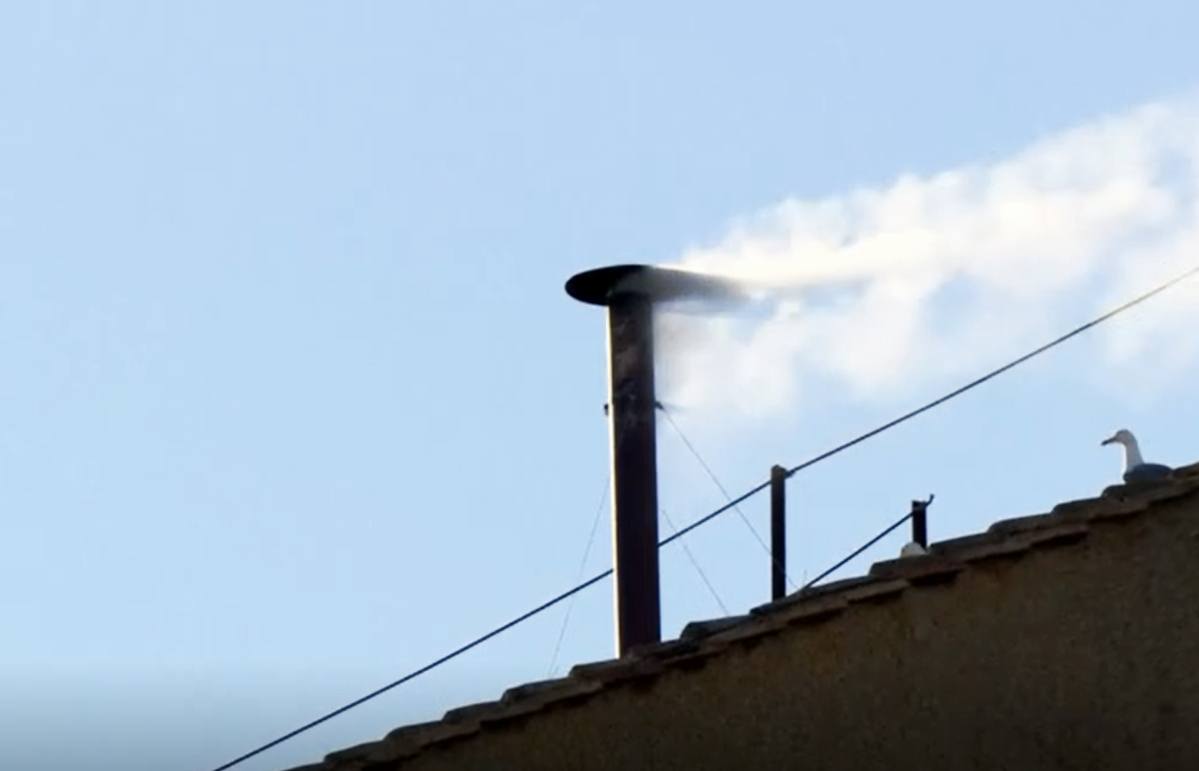 White smoke coming from the Sistine Chapel
