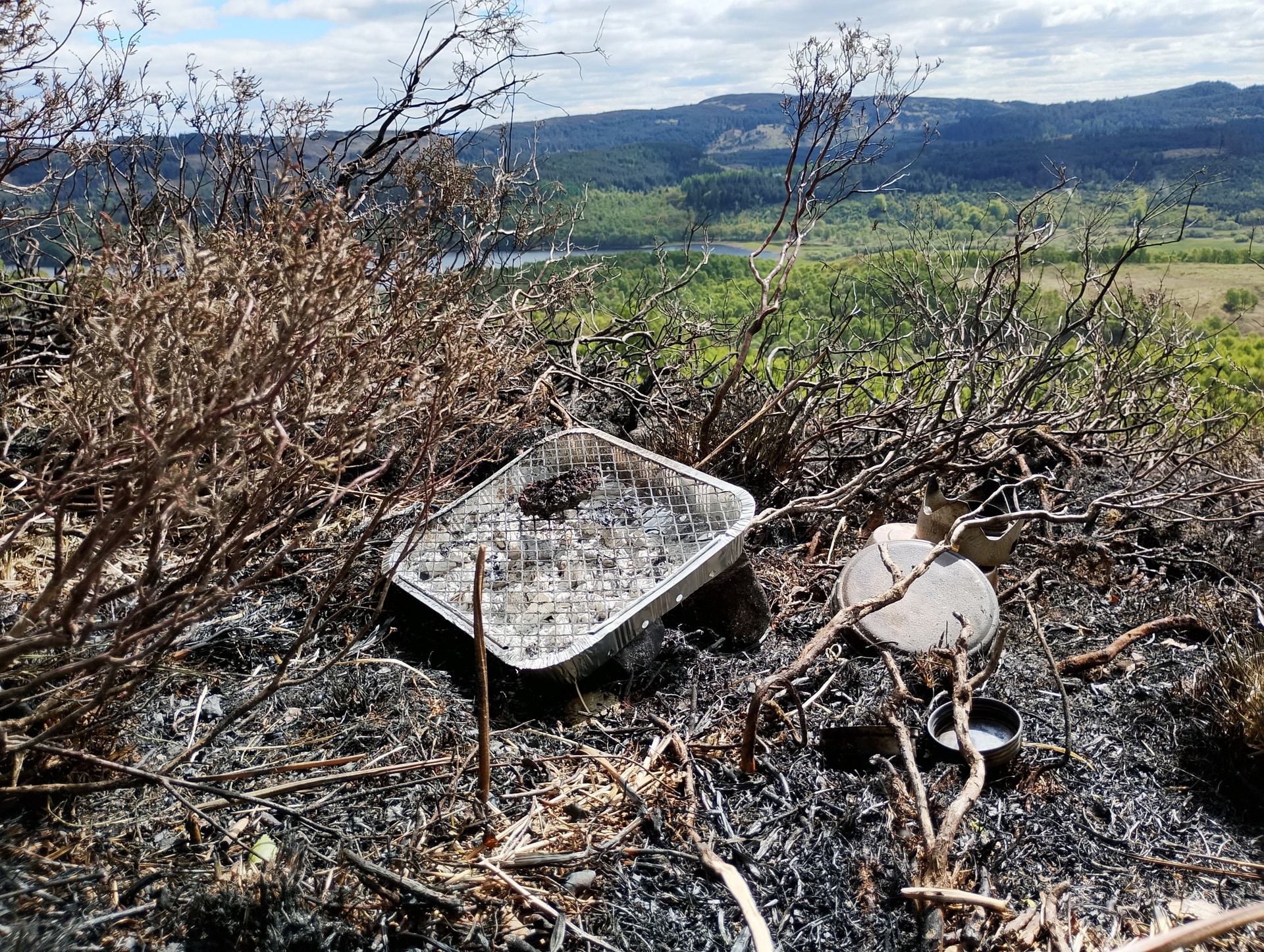 The disposable BBQ responsible for causing the wildfire.