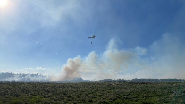 At it's height 50 firefighters and a helicopter were at the scene of the fire.