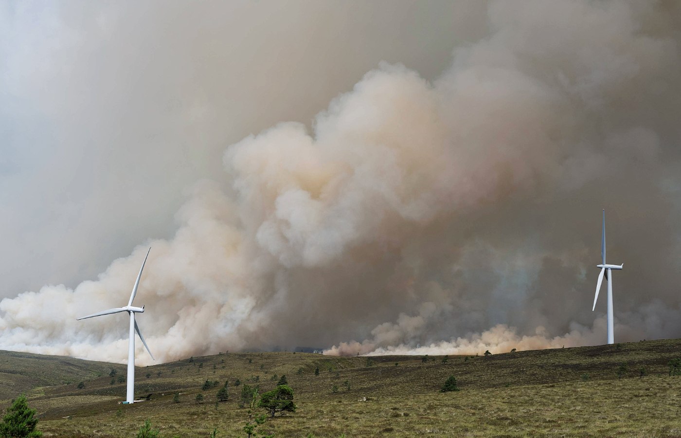 A wildfire near Knockando in Moray on Sunday.