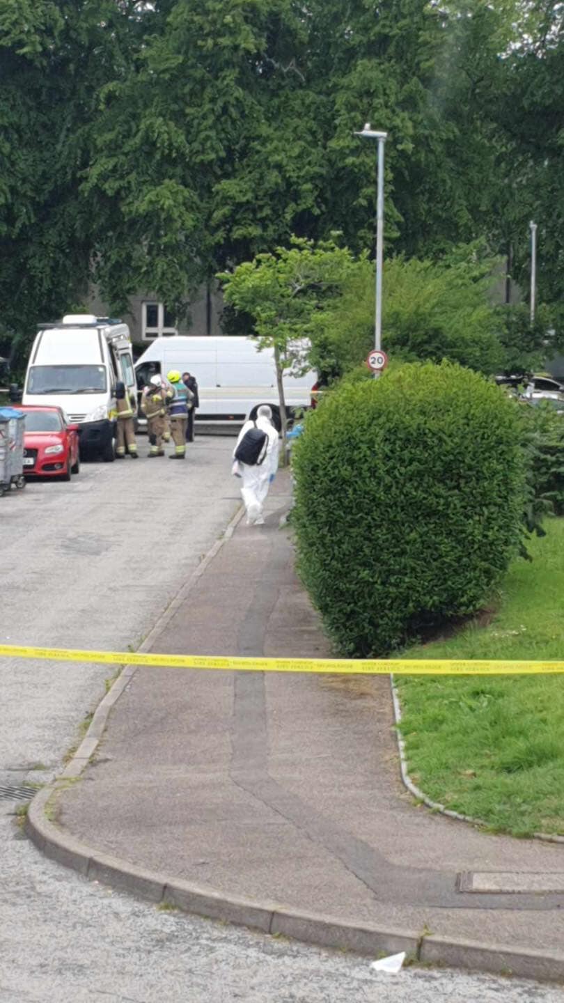 Forensic teams have been pictured in the area.
