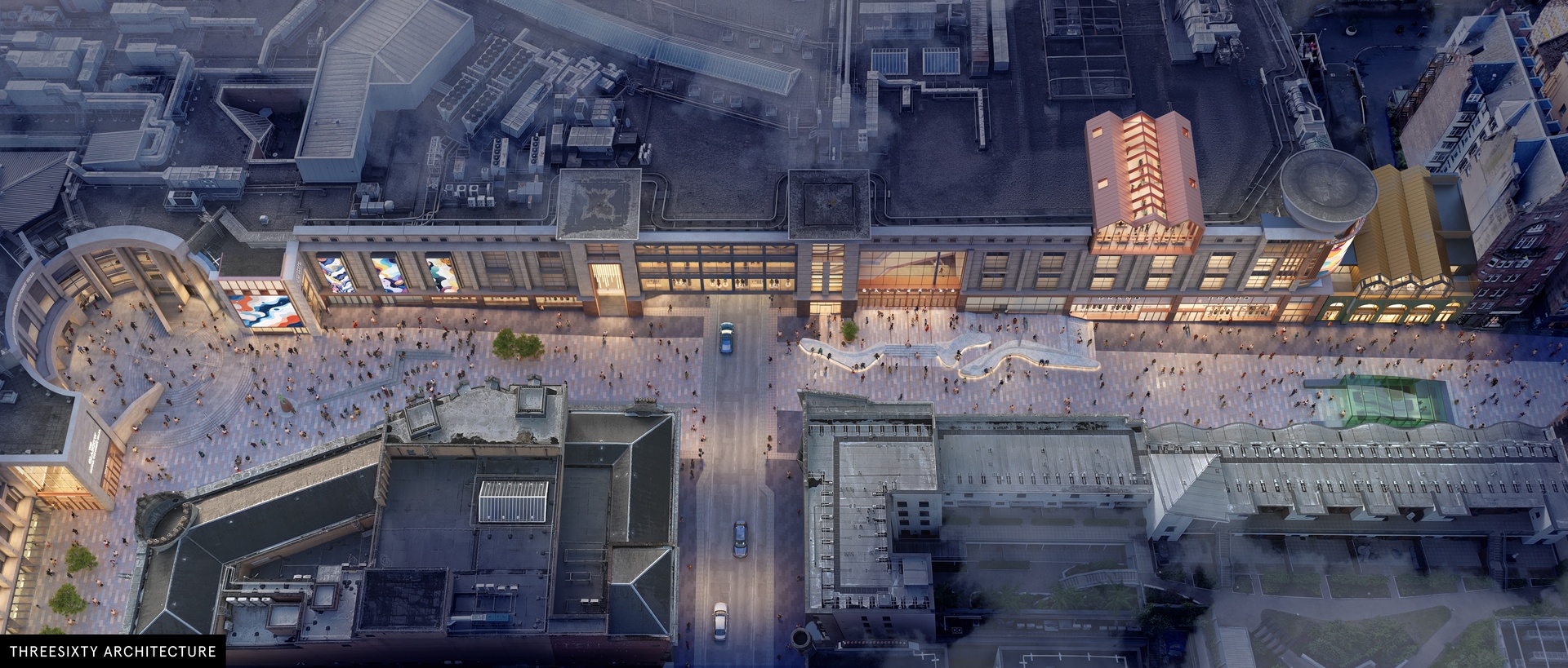 Architect impression of planned Buchanan Galleries enhancement and other Glasgow assets.