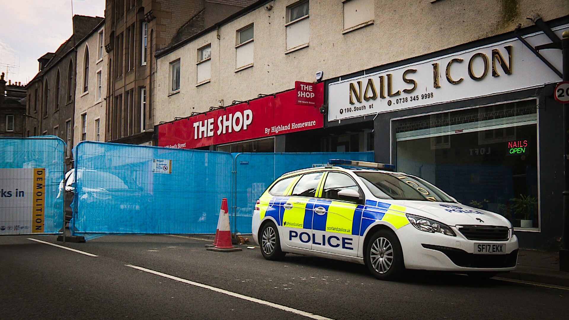 Scott Street, Perth is cordoned off following the