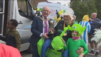 Colour, balloons and fancy dress at the annual Edinburgh taxi outing