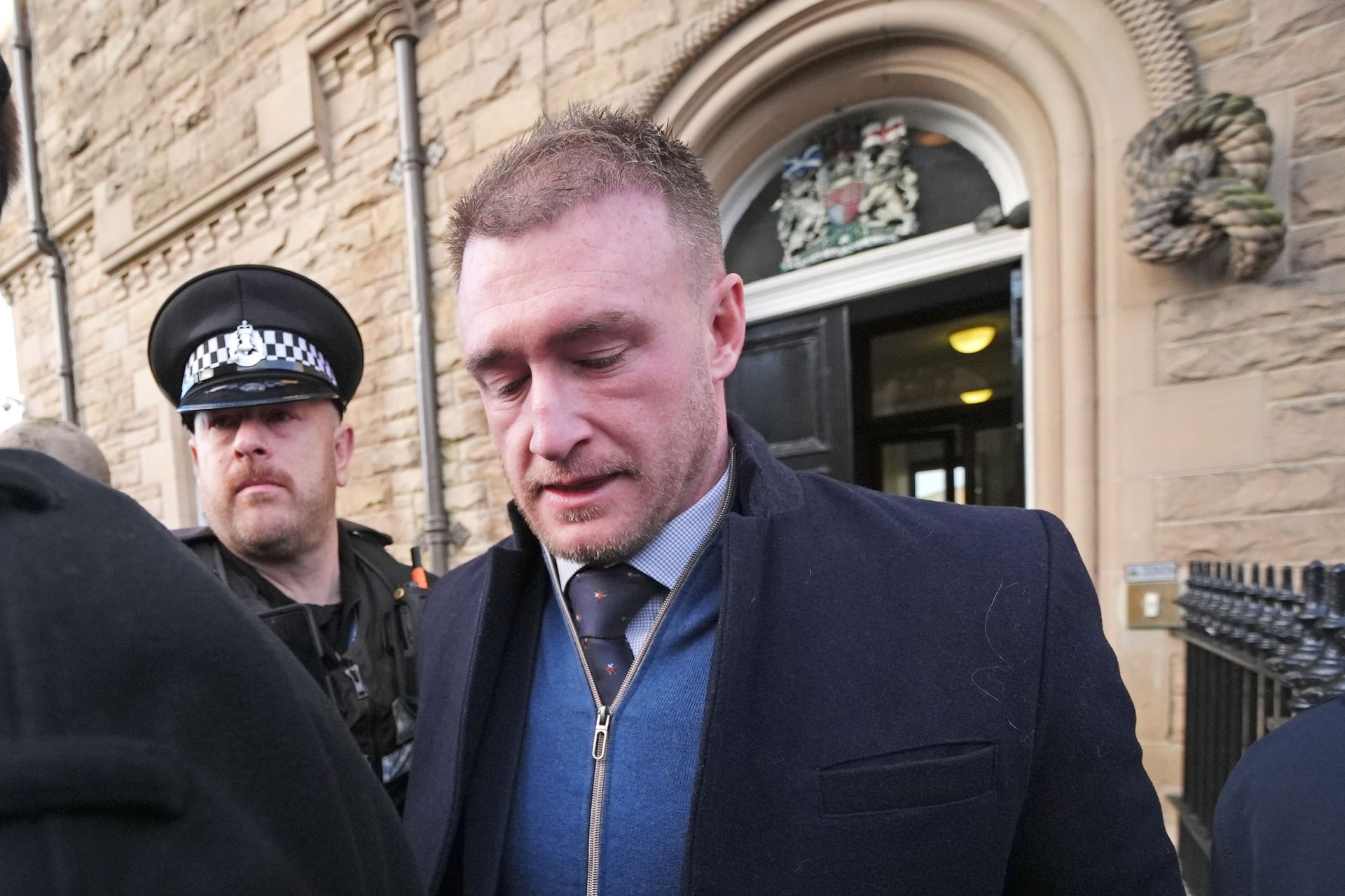 Hogg was sentenced to a community payback order with one year of supervision and a five-year non-harassment order after he admitted abusing his estranged wife over the course of five years (Andrew Milligan/PA)