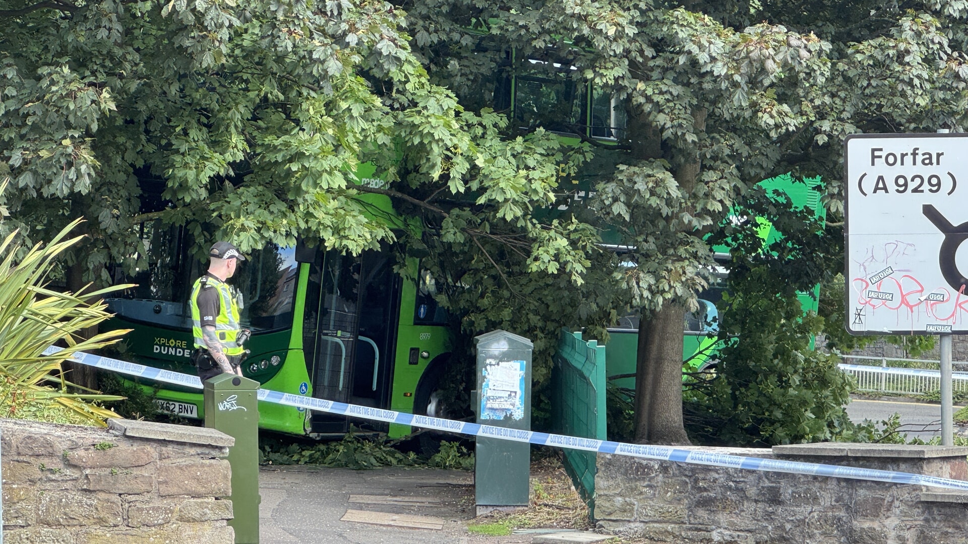 Two people required medical treatment following the incident.