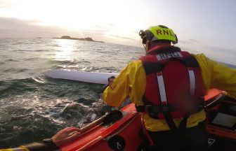 Capsized kayaker rescued by North Berwick RNLI after clinging to hull